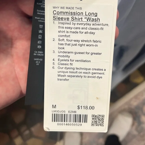 LULULEMON NWT SUPER COMFORTABLE! Men's Med Commission Lng Sleeve dress Shirt - Picture 9 of 10